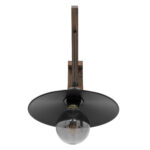 GloboStar® JONAS 00882 Vintage Επιτοίχιο Φωτιστικό Απλίκα Μονόφωτο 1 x E27 IP20 Καφέ Ξύλο με Μαύρο Μέταλλο - Μ26 x Π50 x Υ50cm - Image 4