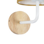GloboStar® OASIS 00884 Μοντέρνο Επιτοίχιο Φωτιστικό Απλίκα Μονόφωτο 1 x E27 IP20 Λευκό Μέταλλο με Μπεζ Ξύλο - Μ15 x Π20 x Υ35cm - Image 6