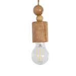 GloboStar® NOVO 00885 Vintage Επιτοίχιο Φωτιστικό Απλίκα Μονόφωτο 1 x E27 IP20 Μπεζ Ξύλο με Μπεζ Σχοινί - Μ7 x Π27 x Υ65cm - Image 7