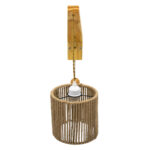 GloboStar® CASTI 00886 Vintage Επιτοίχιο Φωτιστικό Απλίκα Μονόφωτο 1 x E27 IP20 Μπεζ Ξύλο με Καφέ Σχοινί - Μ19 x Π35 x Υ85cm - Image 3