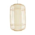 GloboStar® HIBISCUS 00894 Boho Κρεμαστό Φωτιστικό Πλέγμα Μονόφωτο 1 x E27 IP20 Μπεζ Ξύλο - Μ30 x Π30 x Υ50cm - Image 3