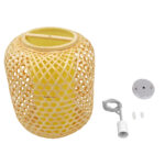 GloboStar® MAURITIUS 00899 Boho Κρεμαστό Φωτιστικό Ανάρτηση Μονόφωτο 1 x E27 IP20 Μπεζ Ξύλο - Μ30 x Π30 x Υ40cm - Image 7