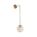 GloboStar® MADISON 01427 Μοντέρνο Επιτοίχιο Φωτιστικό Απλίκα Μονόφωτο 1 x E27 IP20 Χρυσό Μέταλλο με Μελί Γυαλί - Φ15 x Υ54cm