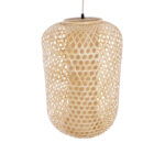 GloboStar® MAURITIUS 00901 Boho Κρεμαστό Φωτιστικό Ανάρτηση Μονόφωτο 1 x E27 IP20 Μπεζ Ξύλο - Μ40 x Π40 x Υ60cm - Image 5
