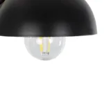 GloboStar® GRANT 00902 Μοντέρνο Επιτοίχιο Φωτιστικό Απλίκα Μονόφωτο 1 x E27 IP20 Μαύρο Μέταλλο με Μπεζ Ξύλο - Μ15 x Π36 x Υ12cm - Image 5