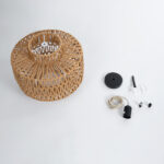 GloboStar® JENSON 00909 Boho Κρεμαστό Φωτιστικό Πλέγμα Μονόφωτο 1 x E27 IP20 Μπεζ Σχοινί - Μ33 x Π33 x Y35cm - Image 10