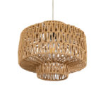 GloboStar® JENSON 00909 Boho Κρεμαστό Φωτιστικό Πλέγμα Μονόφωτο 1 x E27 IP20 Μπεζ Σχοινί - Μ33 x Π33 x Y35cm - Image 5