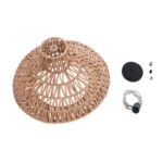 GloboStar® JENSON 00910 Boho Κρεμαστό Φωτιστικό Πλέγμα Μονόφωτο 1 x E27 IP20 Μπεζ Σχοινί - Μ38 x Π38 x Υ24cm - Image 9