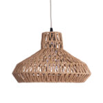 GloboStar® JENSON 00910 Boho Κρεμαστό Φωτιστικό Πλέγμα Μονόφωτο 1 x E27 IP20 Μπεζ Σχοινί - Μ38 x Π38 x Υ24cm - Image 3