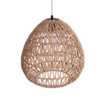 GloboStar® JENSON 00911 Boho Κρεμαστό Φωτιστικό Πλέγμα Μονόφωτο 1 x E27 IP20 Μπεζ Σχοινί - Μ36 x Π36 x Y30cm - Image 4