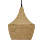 GloboStar® SHANGHAI ROPE 00916 Boho Κρεμαστό Φωτιστικό Καμπάνα Μονόφωτο 1 x E27 IP20 Μπεζ Σχοινί - Μ24 x Π24 x Υ30cm - Image 3