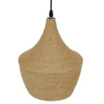 GloboStar® SHANGHAI ROPE 00916 Boho Κρεμαστό Φωτιστικό Καμπάνα Μονόφωτο 1 x E27 IP20 Μπεζ Σχοινί - Μ24 x Π24 x Υ30cm - Image 4