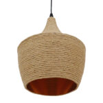 GloboStar® SHANGHAI ROPE 00916 Boho Κρεμαστό Φωτιστικό Καμπάνα Μονόφωτο 1 x E27 IP20 Μπεζ Σχοινί - Μ24 x Π24 x Υ30cm - Image 5