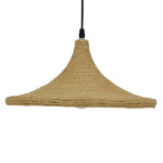 GloboStar® SHANGHAI ROPE 00917 Boho Κρεμαστό Φωτιστικό Καμπάνα Μονόφωτο 1 x E27 IP20 Μπεζ Σχοινί - Μ37 x Π37 x Υ20cm - Image 3