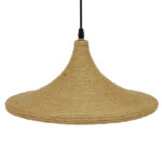 GloboStar® SHANGHAI ROPE 00917 Boho Κρεμαστό Φωτιστικό Καμπάνα Μονόφωτο 1 x E27 IP20 Μπεζ Σχοινί - Μ37 x Π37 x Υ20cm - Image 4