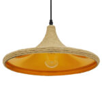 GloboStar® SHANGHAI ROPE 00917 Boho Κρεμαστό Φωτιστικό Καμπάνα Μονόφωτο 1 x E27 IP20 Μπεζ Σχοινί - Μ37 x Π37 x Υ20cm - Image 5
