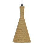 GloboStar® SHANGHAI ROPE 00918 Boho Κρεμαστό Φωτιστικό Καμπάνα Μονόφωτο 1 x E27 IP20 Μπεζ Σχοινί - Μ20 x Π20 x Υ39cm - Image 3