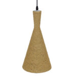 GloboStar® SHANGHAI ROPE 00918 Boho Κρεμαστό Φωτιστικό Καμπάνα Μονόφωτο 1 x E27 IP20 Μπεζ Σχοινί - Μ20 x Π20 x Υ39cm - Image 4