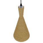GloboStar® SHANGHAI ROPE 00918 Boho Κρεμαστό Φωτιστικό Καμπάνα Μονόφωτο 1 x E27 IP20 Μπεζ Σχοινί - Μ20 x Π20 x Υ39cm - Image 6