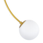GloboStar® DRIZZLE 00921 Μοντέρνο Φωτιστικό Οροφής Μπάλα Μονόφωτο 1 x E27 IP20 Χρυσό Μέταλλο με Λευκό Γυαλί - Μ15 x Π15 x Υ100cm - Image 5