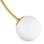 GloboStar® DRIZZLE 00921 Μοντέρνο Φωτιστικό Οροφής Μπάλα Μονόφωτο 1 x E27 IP20 Χρυσό Μέταλλο με Λευκό Γυαλί - Μ15 x Π15 x Υ100cm - Image 6
