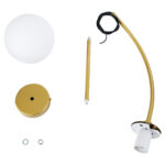 GloboStar® DRIZZLE 00921 Μοντέρνο Φωτιστικό Οροφής Μπάλα Μονόφωτο 1 x E27 IP20 Χρυσό Μέταλλο με Λευκό Γυαλί - Μ15 x Π15 x Υ100cm - Image 8