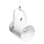 GloboStar® HAZEL 00924 Μοντέρνο Κρεμαστό Φωτιστικό Ανάρτηση Μονόφωτο 1 x E27 IP20 Λευκό & Χρυσό Μέταλλο - Μ12 x Π12 x Υ27cm - Image 6