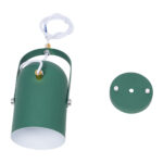 GloboStar® HAZEL 00928 Μοντέρνο Κρεμαστό Φωτιστικό Ανάρτηση Μονόφωτο 1 x E27 IP20 Πράσινο, Άσπρο & Χρυσό Μέταλλο - Μ12 x Π12 x Υ27cm - Image 9