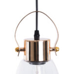 GloboStar® JAVER 00934 Vintage Κρεμαστό Φωτιστικό Καμπάνα Μονόφωτο 1 x E27 IP20 Διάφανο Γυαλί με Χάλκινο Μέταλλο - Μ14.5 x Π14.5 x Υ28cm - Image 6