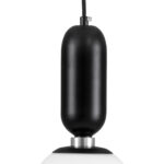 GloboStar® MAVERICK 00945 Μοντέρνο Κρεμαστό Φωτιστικό Μπάλα Μονόφωτο 1 x E27 IP20 Μαύρο Μέταλλο με Λευκό Γυαλί - Μ15 x Π15 x Υ33cm - Image 6