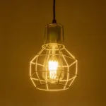 GloboStar® CAGE 00951 Vintage Κρεμαστό Φωτιστικό Πλέγμα Μονόφωτο 1 x E27 IP20 Ασημί Μέταλλο - Μ15 x Π15 x Y22cm