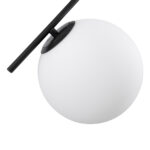 GloboStar® MONROE 00952 Μοντέρνο Κρεμαστό Φωτιστικό Μπάλα Τρίφωτο 3 x E27 IP20 Μαύρο Μέταλλο με Λευκό Γυαλί - Μ60 x Π60 x Υ50cm - Image 4