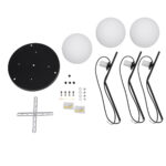 GloboStar® MONROE 00952 Μοντέρνο Κρεμαστό Φωτιστικό Μπάλα Τρίφωτο 3 x E27 IP20 Μαύρο Μέταλλο με Λευκό Γυαλί - Μ60 x Π60 x Υ50cm - Image 6