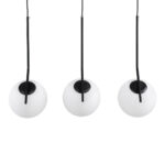 GloboStar® MONROE 00954 Μοντέρνο Κρεμαστό Φωτιστικό Ράγα Τρίφωτο 3 x E27 IP20 Μαύρο Μέταλλο με Λευκό Γυαλί - Μ74 x Π25 x Υ50cm - Image 4