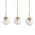 GloboStar® MONROE 00955 Μοντέρνο Κρεμαστό Φωτιστικό Ράγα Τρίφωτο 3 x E27 IP20 Χρυσό Μέταλλο με Λευκό Γυαλί - Μ74 x Π25 x Υ50cm - Image 4
