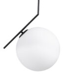 GloboStar® MONROE 00957 Μοντέρνο Κρεμαστό Φωτιστικό Μπάλα Μονόφωτο 1 x E27 IP20 Μαύρο Μέταλλο με Λευκό Γυαλί - Μ30 x Π30 x Υ75cm - Image 5