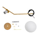 GloboStar® MONROE 00958 Μοντέρνο Κρεμαστό Φωτιστικό Μπάλα Μονόφωτο 1 x E27 IP20 Χρυσό Μέταλλο με Λευκό Γυαλί - Μ15 x Π15 x Υ49cm - Image 10