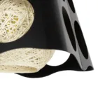GloboStar® CARTER 00962 Μοντέρνο Κρεμαστό Φωτιστικό Πλέγμα Μονόφωτο 1 x E27 IP20 Μαύρο Μέταλλο με Μπεζ Σχοινί - Μ28 x Π28 x Υ22cm - Image 6