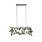 GloboStar® CLARITY 00963 Vintage Κρεμαστό Φωτιστικό Πλέγμα Πολύφωτο 6 x E27 IP20 Χάλκινο Μέταλλο με Πράσινο Πλαστικό - Μ78 x Π25 x Υ22cm - Image 3