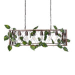 GloboStar® CLARITY 00963 Vintage Κρεμαστό Φωτιστικό Πλέγμα Πολύφωτο 6 x E27 IP20 Χάλκινο Μέταλλο με Πράσινο Πλαστικό - Μ78 x Π25 x Υ22cm - Image 4