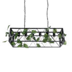 GloboStar® CLARITY 00964 Vintage Κρεμαστό Φωτιστικό Πλέγμα Πολύφωτο 6 x E27 IP20 Μαύρο Μέταλλο με Πράσινο Πλαστικό - Μ78 x Π25 x Υ22cm - Image 5