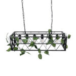 GloboStar® CLARITY 00964 Vintage Κρεμαστό Φωτιστικό Πλέγμα Πολύφωτο 6 x E27 IP20 Μαύρο Μέταλλο με Πράσινο Πλαστικό - Μ78 x Π25 x Υ22cm - Image 6