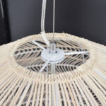 GloboStar® MALIBU 00965 Boho Κρεμαστό Φωτιστικό Πλέγμα Μονόφωτο 1 x E27 IP20 Μπεζ Ξύλο - Μ100 x Π100 x Y86cm - Image 5