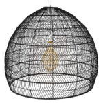 GloboStar® MALIBU 00966 Boho Κρεμαστό Φωτιστικό Πλέγμα Μονόφωτο 1 x E27 IP20 Μαύρο Ξύλο - Μ100 x Π100 x Y86cm - Image 4