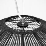 GloboStar® MALIBU 00966 Boho Κρεμαστό Φωτιστικό Πλέγμα Μονόφωτο 1 x E27 IP20 Μαύρο Ξύλο - Μ100 x Π100 x Y86cm - Image 5
