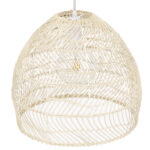 GloboStar® MALIBU 00968 Boho Κρεμαστό Φωτιστικό Πλέγμα Μονόφωτο 1 x E27 IP20 Μπεζ Ξύλο - Μ40 x Π40 x Υ35cm - Image 3