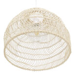 GloboStar® MALIBU 00968 Boho Κρεμαστό Φωτιστικό Πλέγμα Μονόφωτο 1 x E27 IP20 Μπεζ Ξύλο - Μ40 x Π40 x Υ35cm - Image 4
