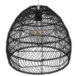GloboStar® MALIBU 00969 Boho Κρεμαστό Φωτιστικό Πλέγμα Μονόφωτο 1 x E27 IP20 Μαύρο Ξύλο - Μ40 x Π40 x Υ35cm - Image 3