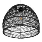 GloboStar® MALIBU 00969 Boho Κρεμαστό Φωτιστικό Πλέγμα Μονόφωτο 1 x E27 IP20 Μαύρο Ξύλο - Μ40 x Π40 x Υ35cm - Image 4