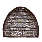 GloboStar® MALIBU 00970 Boho Κρεμαστό Φωτιστικό Πλέγμα Μονόφωτο 1 x E27 IP20 Καφέ Ξύλο - Μ40 x Π40 x Υ35cm - Image 3